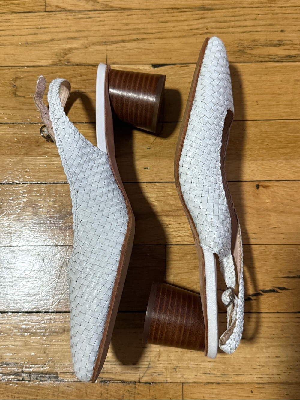 Loeffler Randall Martine Woven Slingback Heels in White - Size 8 - Picture 8 of 9